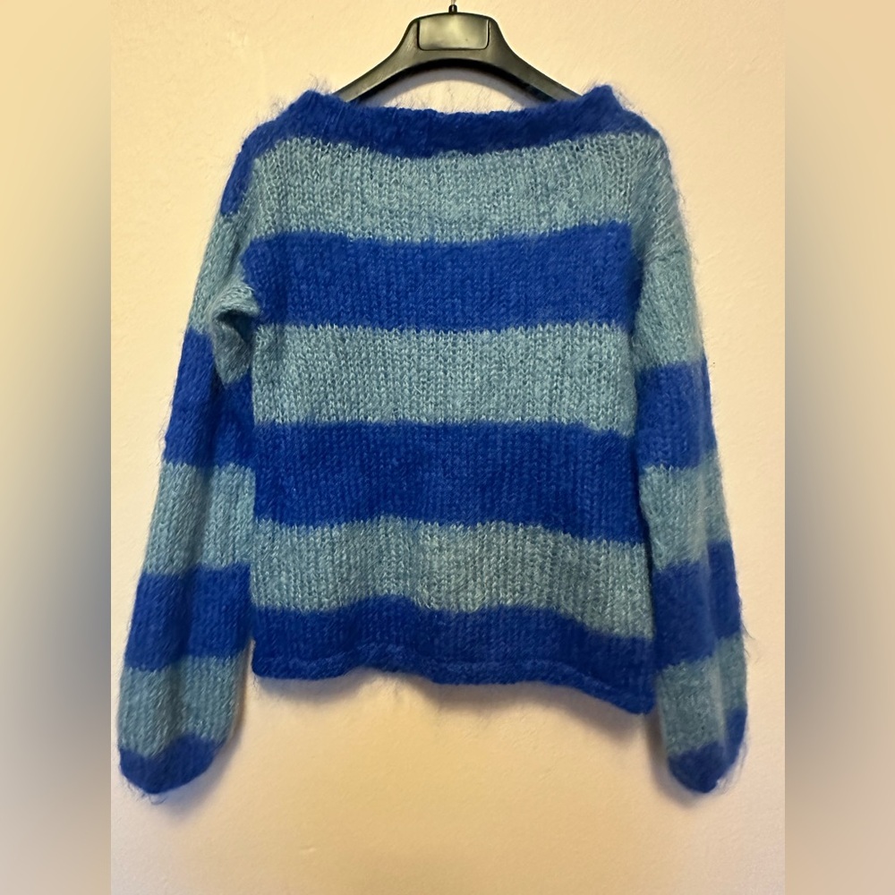 Vintage striped boatneck mohair sweater, XS
